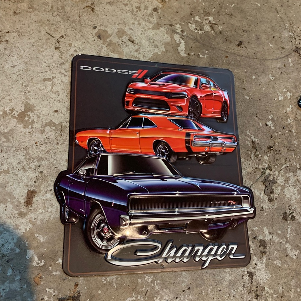 Charger Metal Wall Art - Black, Red, Silver